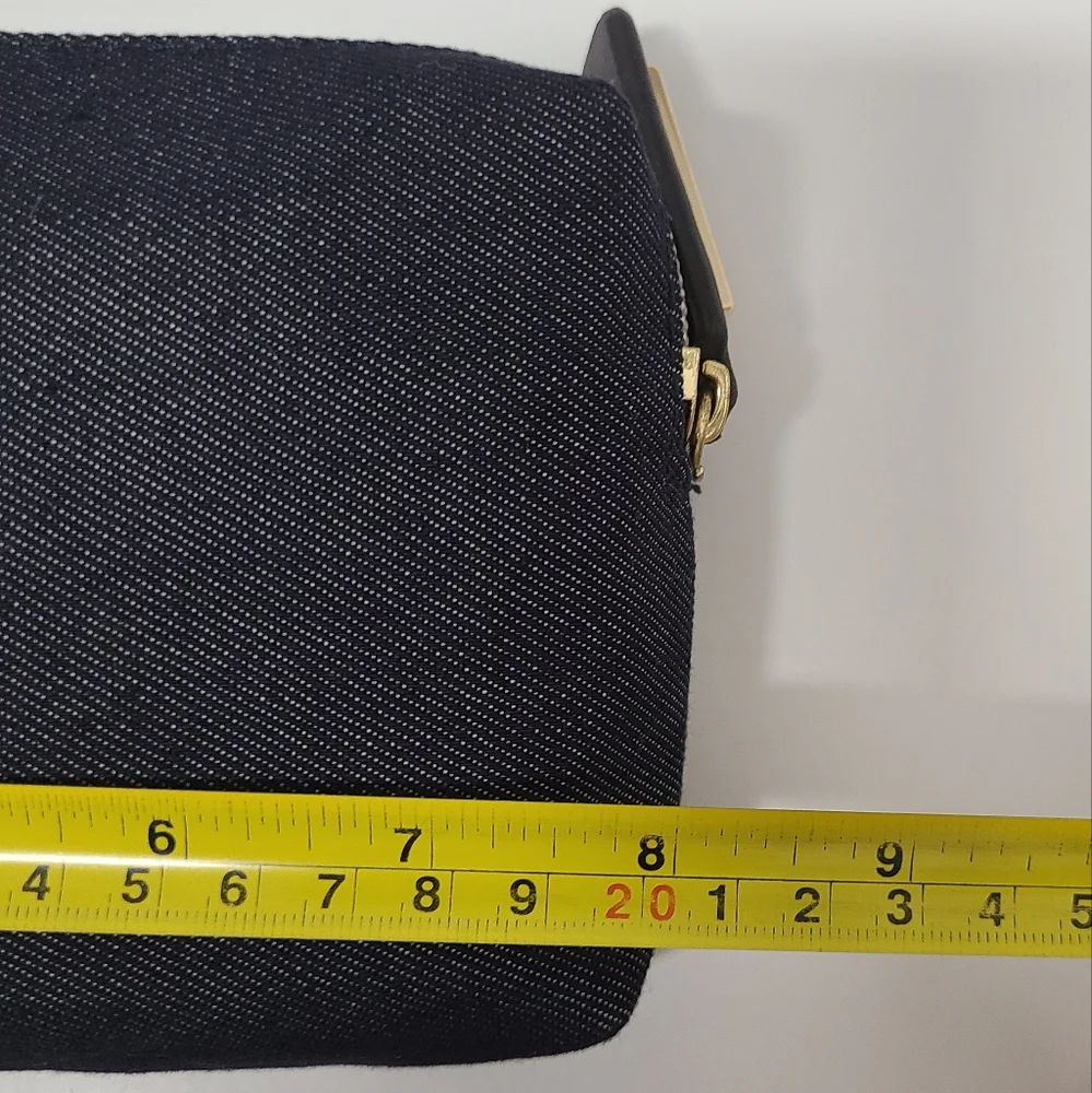 Douglas Hayward London Signature Dark Wash Denim Makeup Accessory Bag